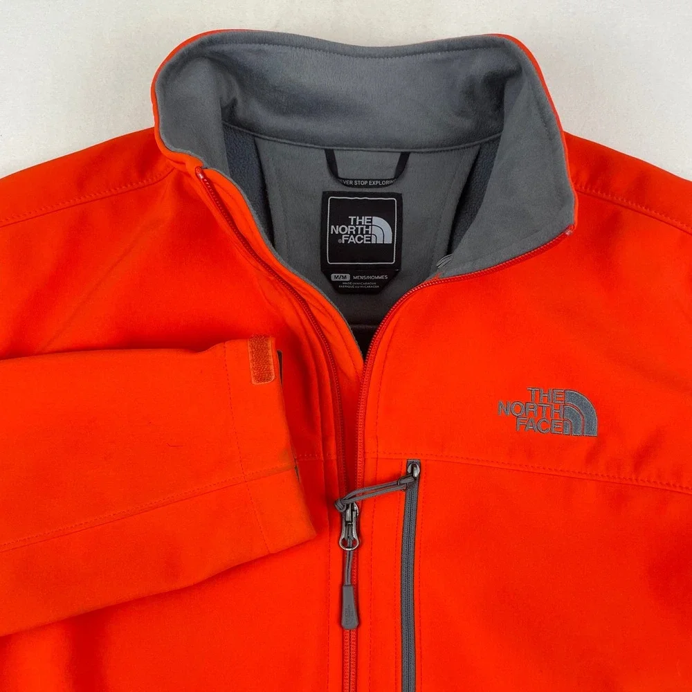 The North Face Mens Apex Bionic Softshell Jacket Orange Grey Medium Windproof